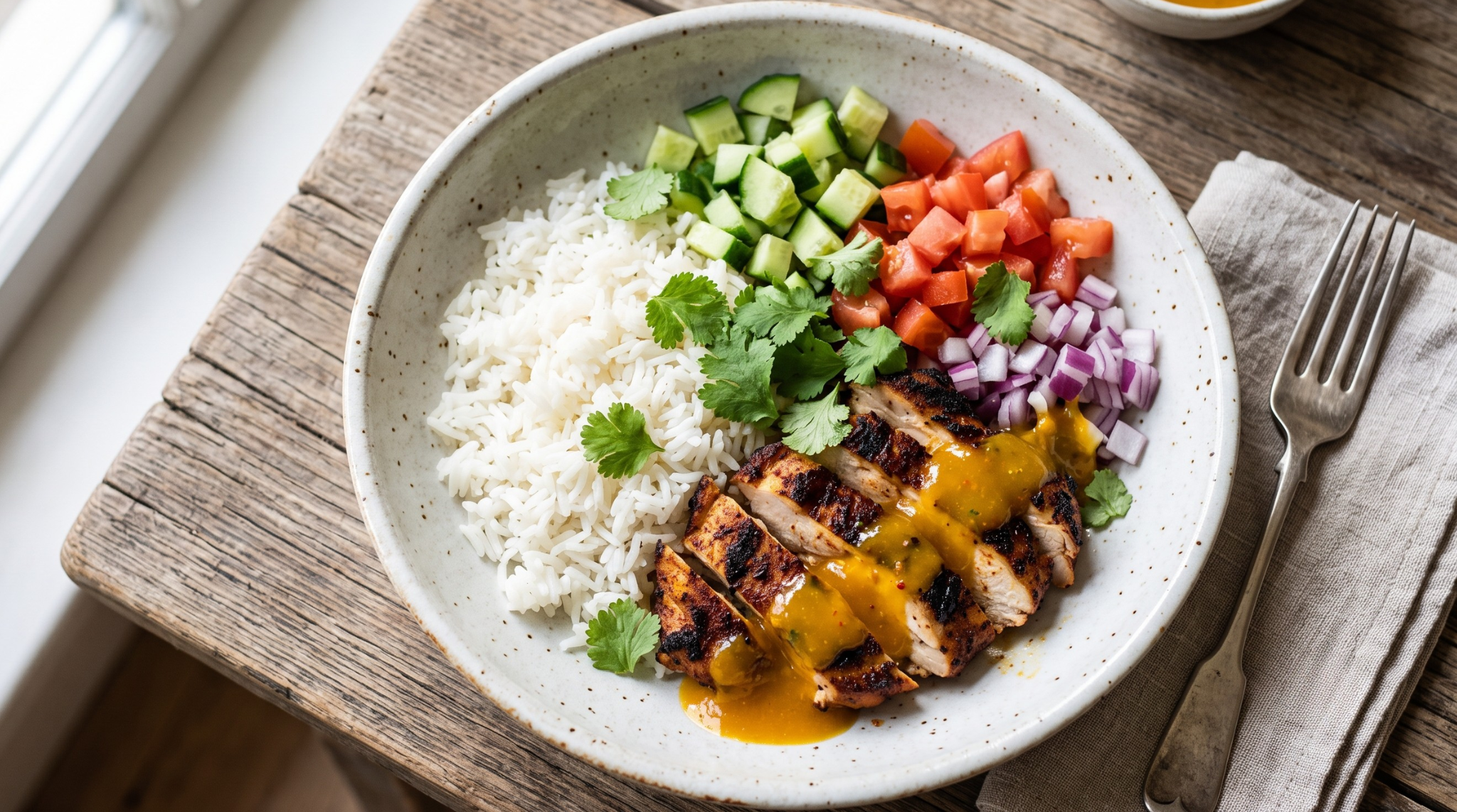 Mango Chicken Rice Bowl